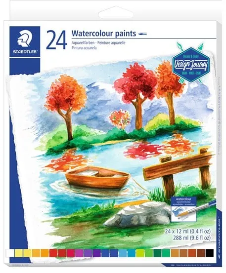 Staedtler Akvarellfärg 24 st. Blandade 12 ml