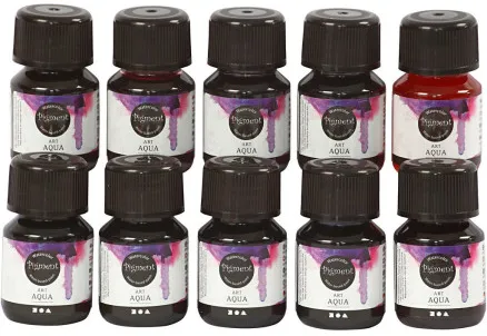 Flytande akvarellfärg, blandade färger, 30 ml/10 st.